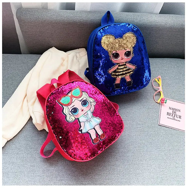 Borse zaino con paillettes per bambini carini 3-6 anni Borsa da scuola per bambini adorabili per asilo Moda Cartoon Borse per neonate Zaino