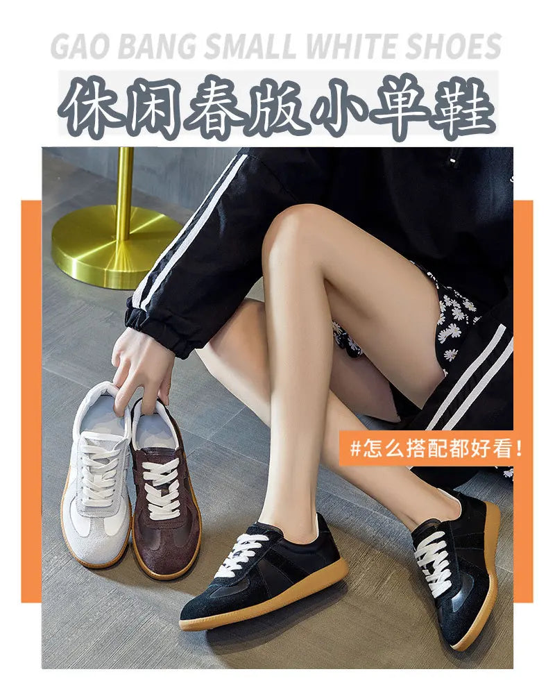 Dechun scarpe da donna in pelle retrò piccole scarpe bianche versatili nuovo tempo libero