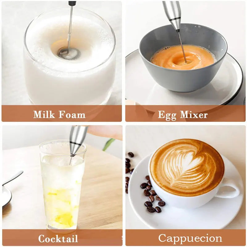 Portable Mini Milk Frothers Wireless Handheld Blender With USB Electric Coffee Maker Whisk Mixer For Cappuccino Milk Foamer