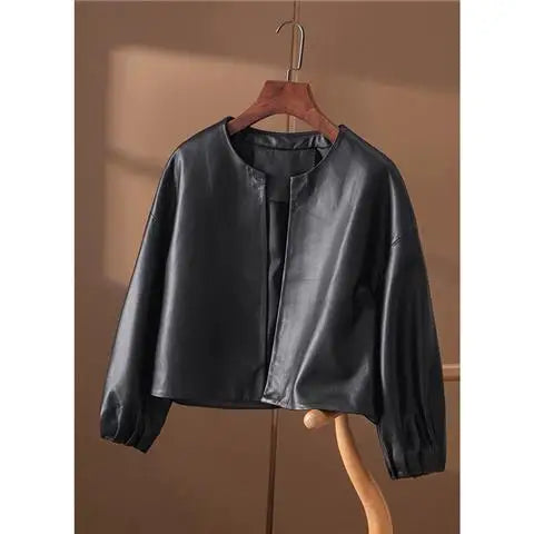Giacche in pelle PU di alta qualità donna primavera autunno corto cappotto semplice giacca da donna femminile Femme