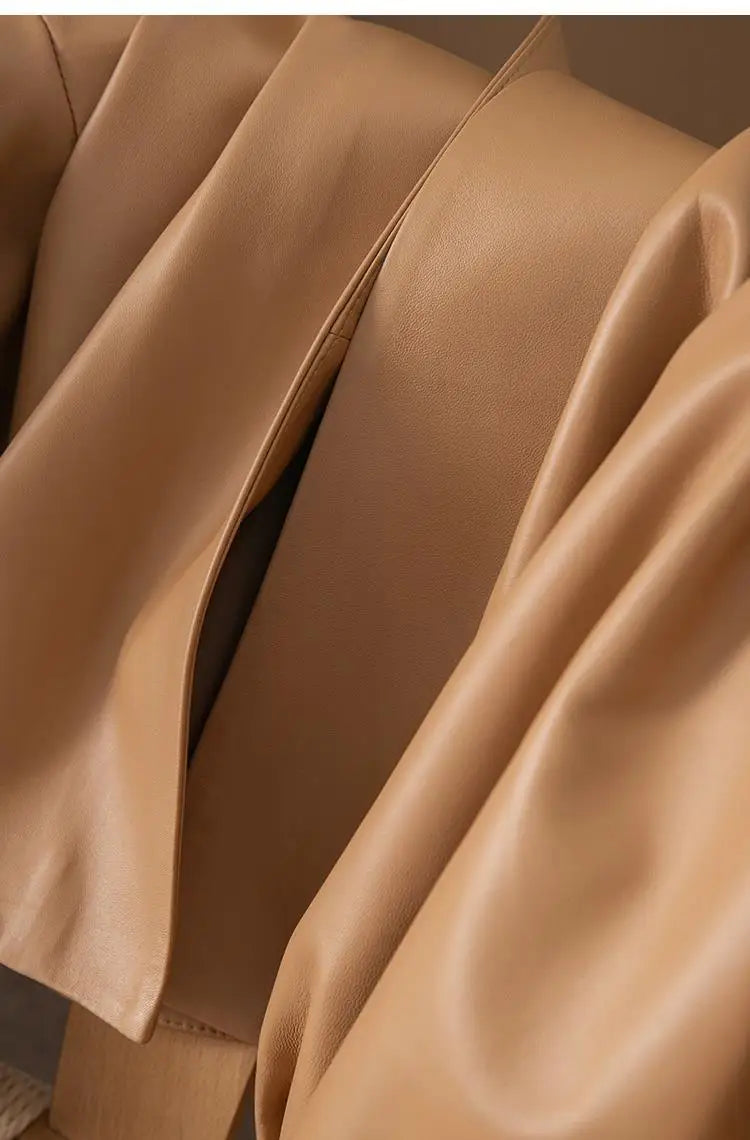 Giacche in pelle PU di alta qualità donna primavera autunno corto cappotto semplice giacca da donna femminile Femme
