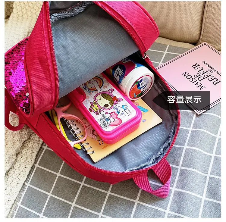 Borse zaino con paillettes per bambini carini 3-6 anni Borsa da scuola per bambini adorabili per asilo Moda Cartoon Borse per neonate Zaino