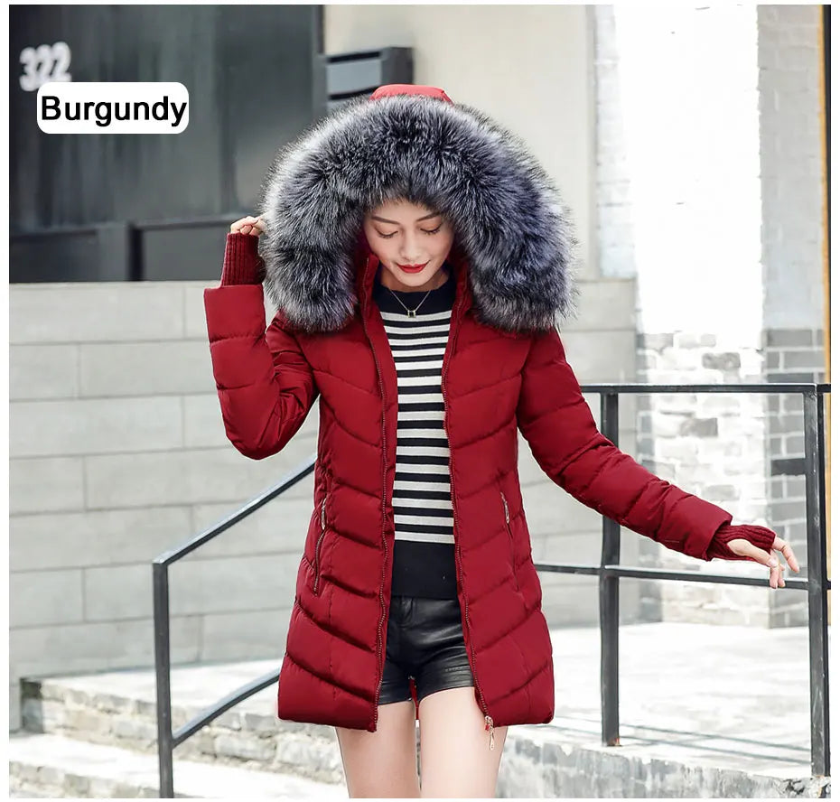2025 nuovo modo di arrivo sottile giacca invernale da donna imbottito in cotone caldo addensare cappotto da donna cappotti lunghi Parka giacche da donna