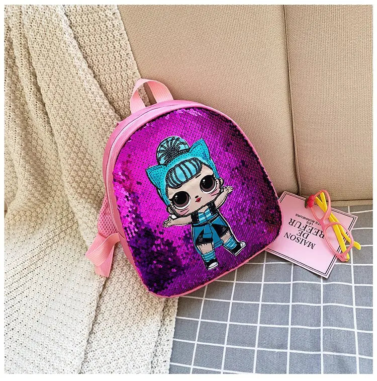 Borse zaino con paillettes per bambini carini 3-6 anni Borsa da scuola per bambini adorabili per asilo Moda Cartoon Borse per neonate Zaino