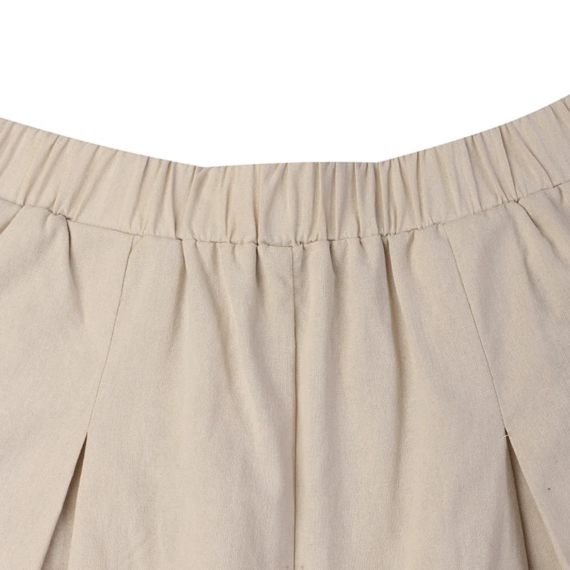 ZANZEA Estate Elastico In Vita Solido Pantaloni Donna Casual Pantaloni Larghi Elegante Allentato Gamba Larga Pantalon Vintage Cotone Rapa 2024