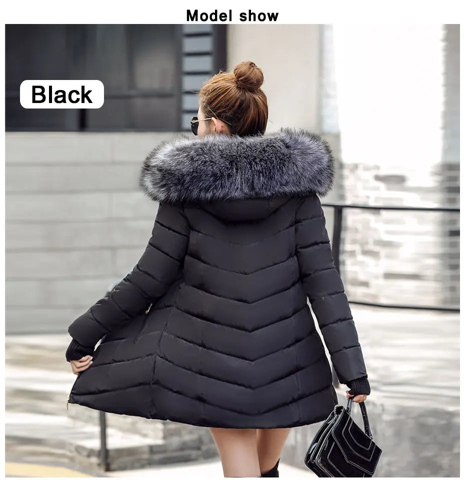 2025 nuovo modo di arrivo sottile giacca invernale da donna imbottito in cotone caldo addensare cappotto da donna cappotti lunghi Parka giacche da donna