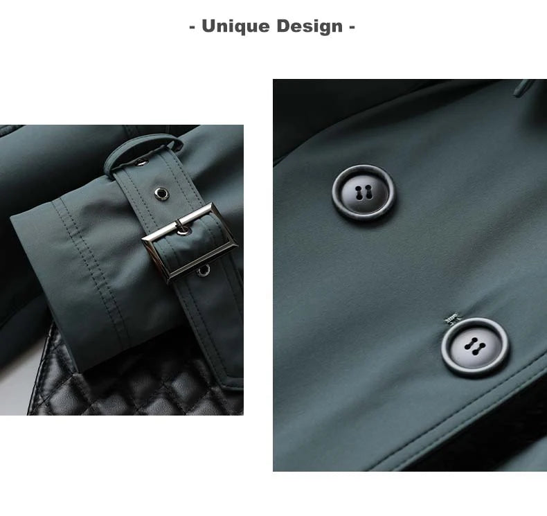 Lautaro Trench invernale lungo caldo e spesso con pelliccia sintetica, tasche interne con cintura, doppio petto, foderato in pelliccia di lusso per donna
