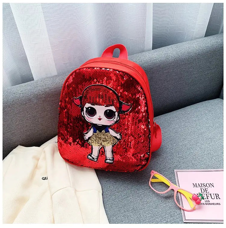 Borse zaino con paillettes per bambini carini 3-6 anni Borsa da scuola per bambini adorabili per asilo Moda Cartoon Borse per neonate Zaino