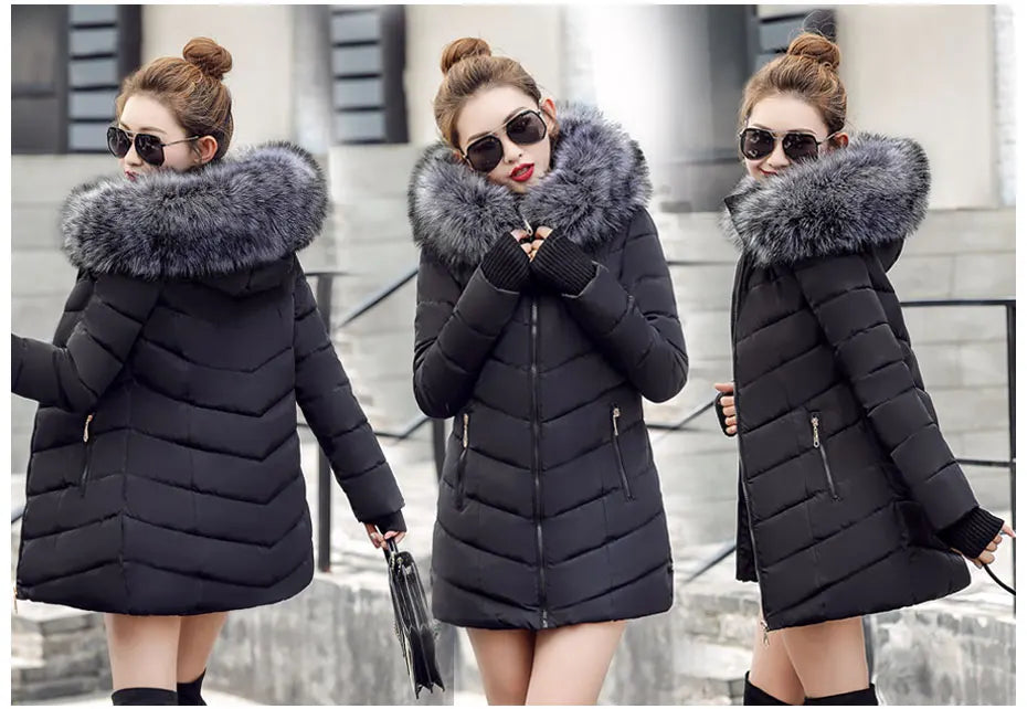 2025 nuovo modo di arrivo sottile giacca invernale da donna imbottito in cotone caldo addensare cappotto da donna cappotti lunghi Parka giacche da donna