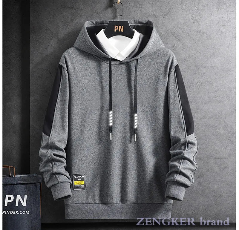 Felpe con cappuccio a maniche lunghe primavera autunno uomo taglie forti camicia a maniche lunghe girocollo sciolto tendenza giovanile )ionevole 9XL 10XL
