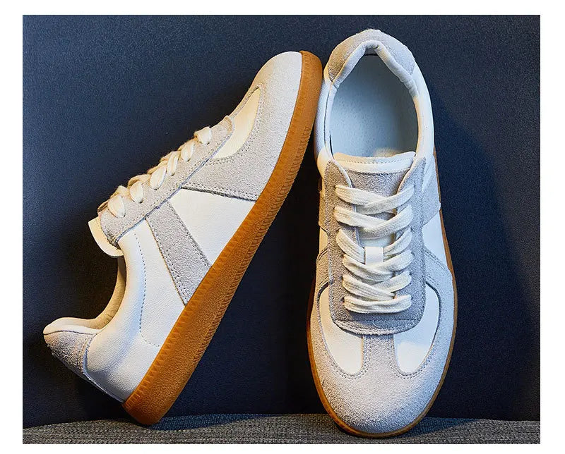 Dechun scarpe da donna in pelle retrò piccole scarpe bianche versatili nuovo tempo libero
