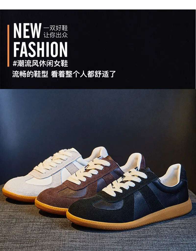 Dechun scarpe da donna in pelle retrò piccole scarpe bianche versatili nuovo tempo libero