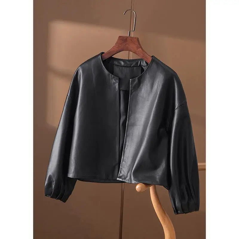 Giacche in pelle PU di alta qualità donna primavera autunno corto cappotto semplice giacca da donna femminile Femme