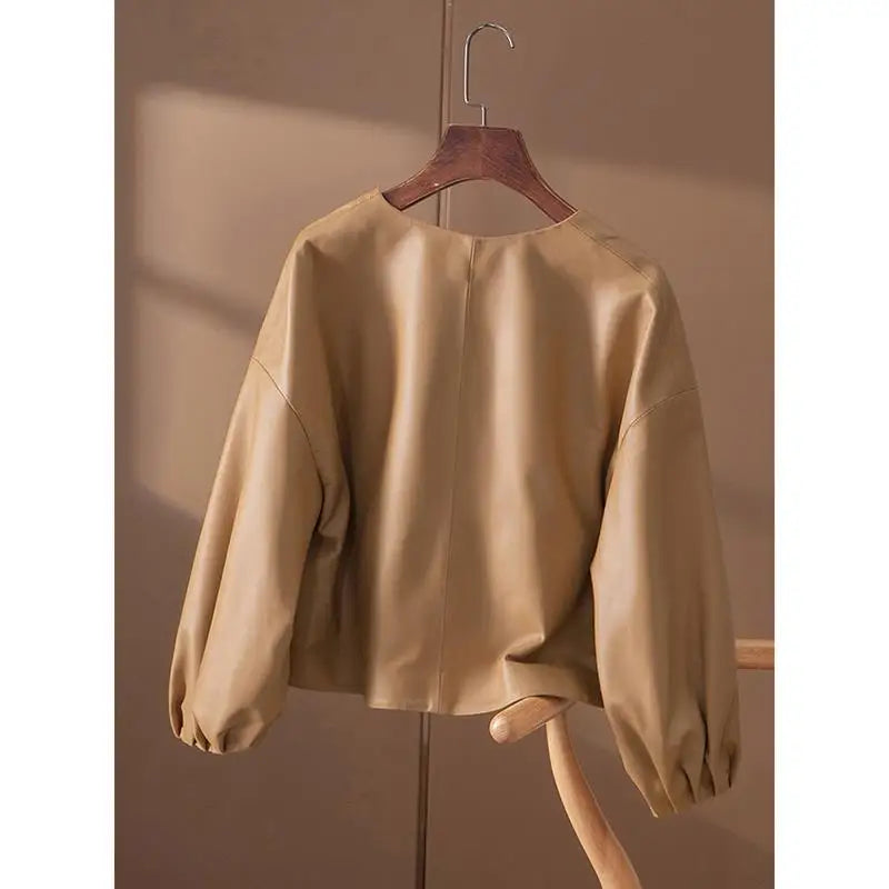 Giacche in pelle PU di alta qualità donna primavera autunno corto cappotto semplice giacca da donna femminile Femme