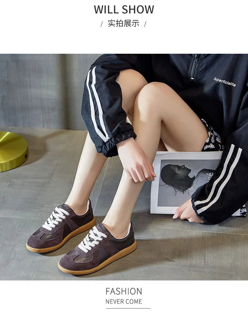 Dechun scarpe da donna in pelle retrò piccole scarpe bianche versatili nuovo tempo libero