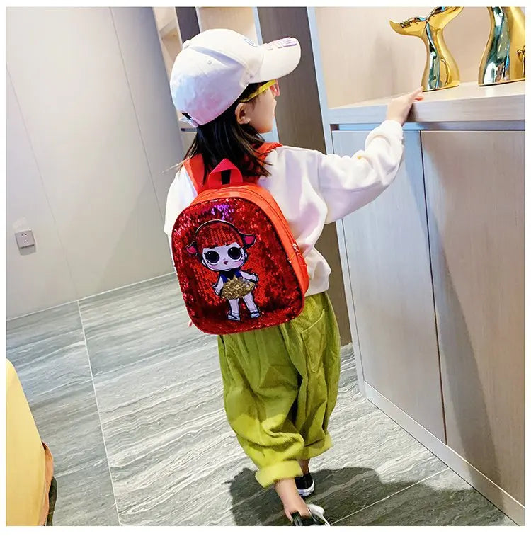 Borse zaino con paillettes per bambini carini 3-6 anni Borsa da scuola per bambini adorabili per asilo Moda Cartoon Borse per neonate Zaino