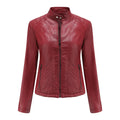 Giacca in pelle da donna nuova primavera autunno giacche da donna moto di grandi dimensioni colletto alla coreana giacca in pelle PU capispalla femminile 3XL
