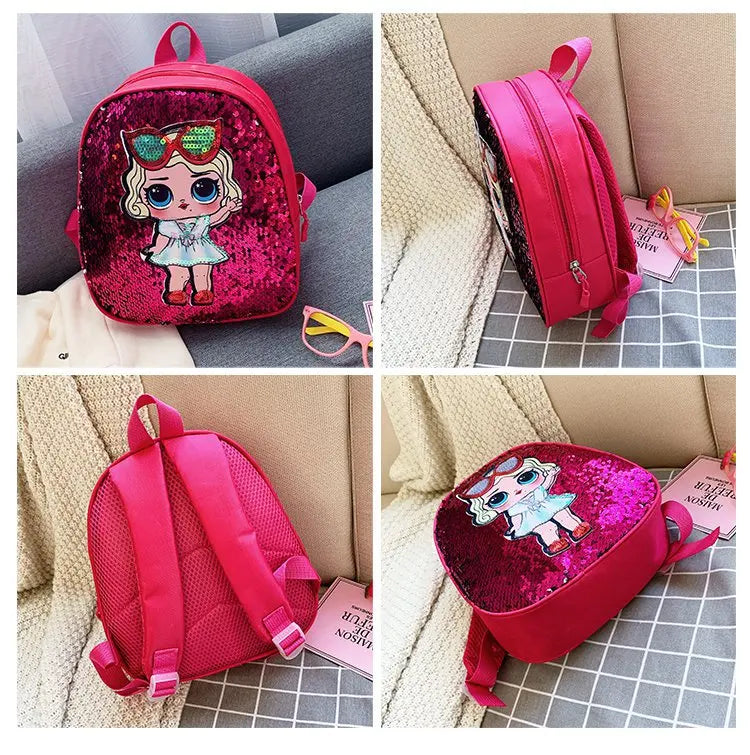 Borse zaino con paillettes per bambini carini 3-6 anni Borsa da scuola per bambini adorabili per asilo Moda Cartoon Borse per neonate Zaino