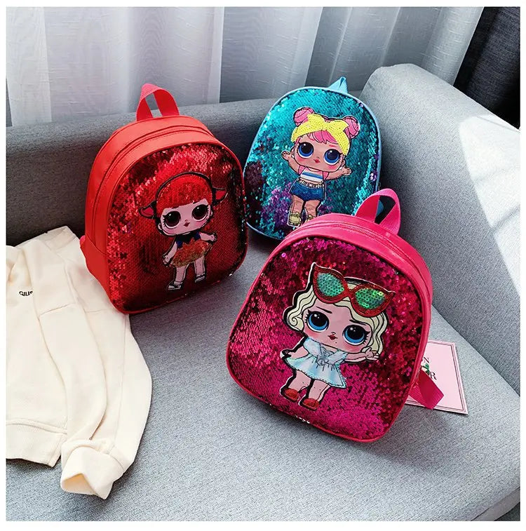 Borse zaino con paillettes per bambini carini 3-6 anni Borsa da scuola per bambini adorabili per asilo Moda Cartoon Borse per neonate Zaino