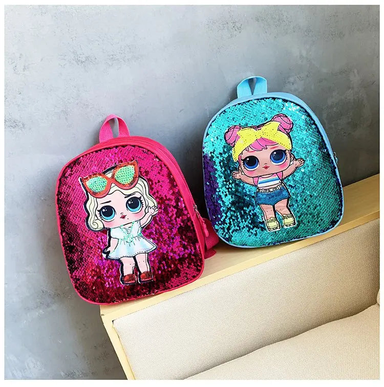 Borse zaino con paillettes per bambini carini 3-6 anni Borsa da scuola per bambini adorabili per asilo Moda Cartoon Borse per neonate Zaino