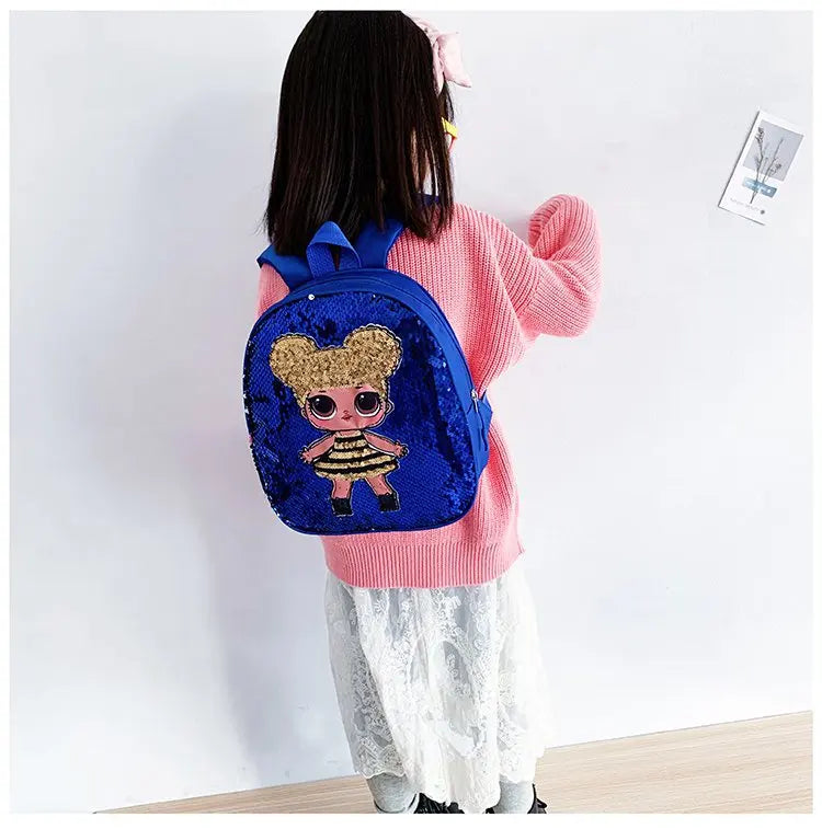 Borse zaino con paillettes per bambini carini 3-6 anni Borsa da scuola per bambini adorabili per asilo Moda Cartoon Borse per neonate Zaino