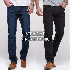 Jeans da uomo con taglio a stivale Pantaloni slim fit blu neri leggermente svasati Pantaloni classici in denim elasticizzato da uomo firmati
