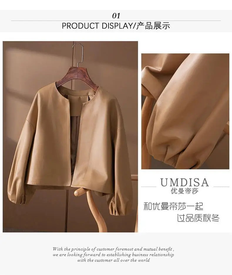 Giacche in pelle PU di alta qualità donna primavera autunno corto cappotto semplice giacca da donna femminile Femme