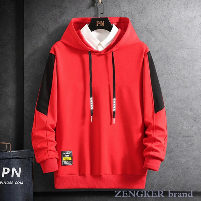 Felpe con cappuccio a maniche lunghe primavera autunno uomo taglie forti camicia a maniche lunghe girocollo sciolto tendenza giovanile )ionevole 9XL 10XL