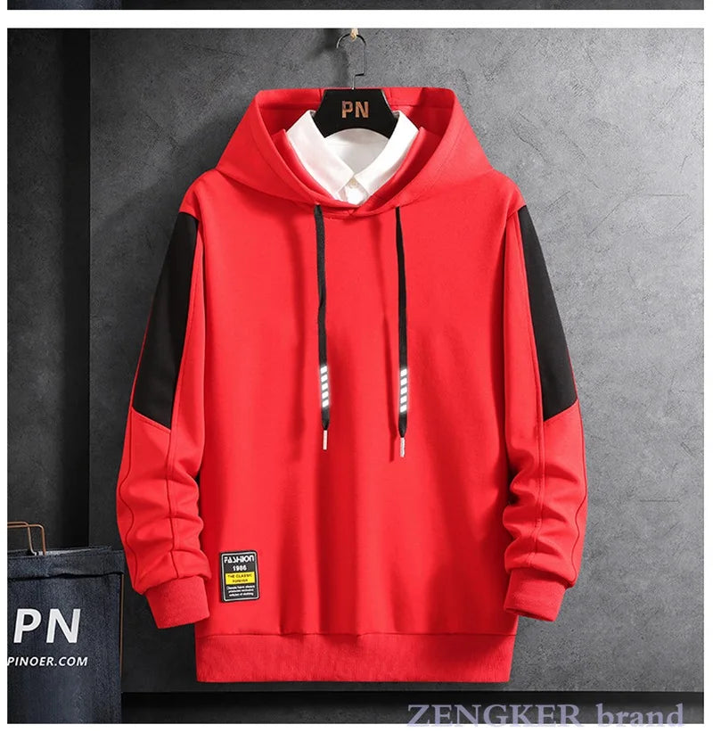 Felpe con cappuccio a maniche lunghe primavera autunno uomo taglie forti camicia a maniche lunghe girocollo sciolto tendenza giovanile )ionevole 9XL 10XL