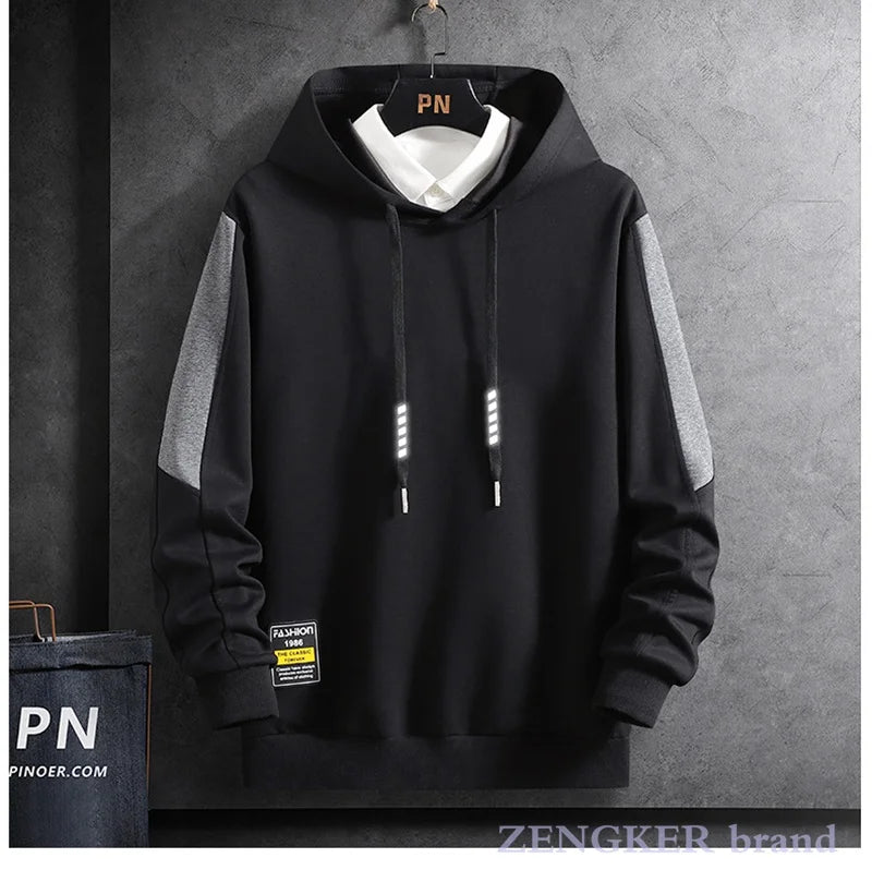 Felpe con cappuccio a maniche lunghe primavera autunno uomo taglie forti camicia a maniche lunghe girocollo sciolto tendenza giovanile )ionevole 9XL 10XL