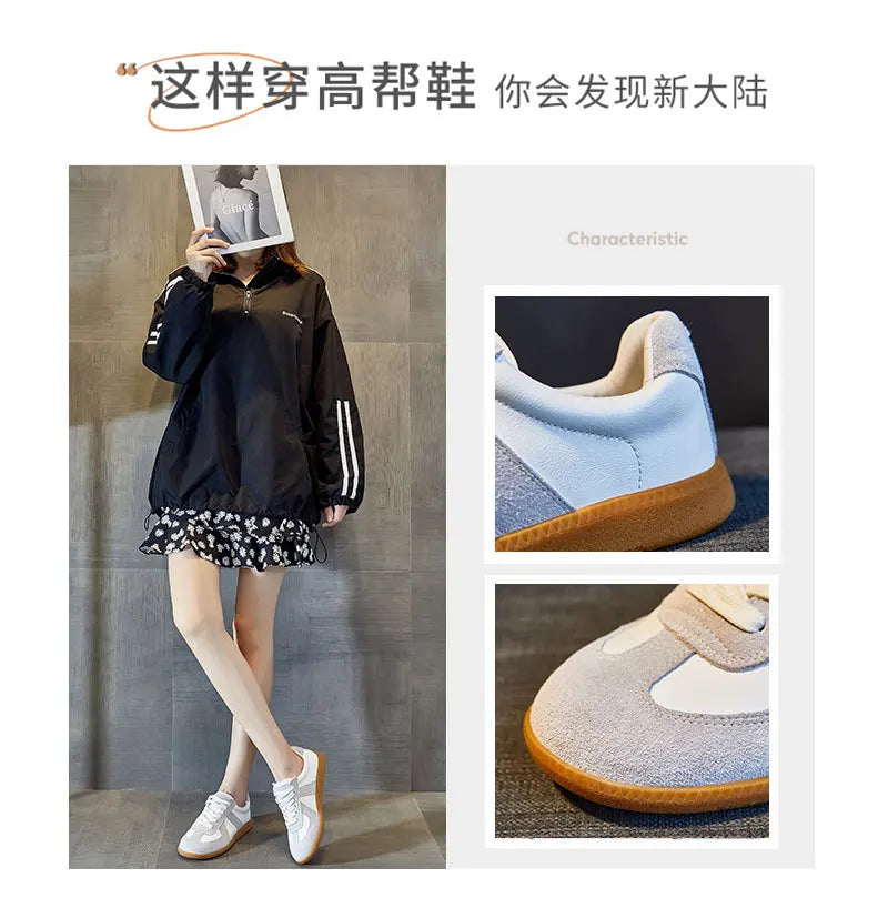 Dechun scarpe da donna in pelle retrò piccole scarpe bianche versatili nuovo tempo libero