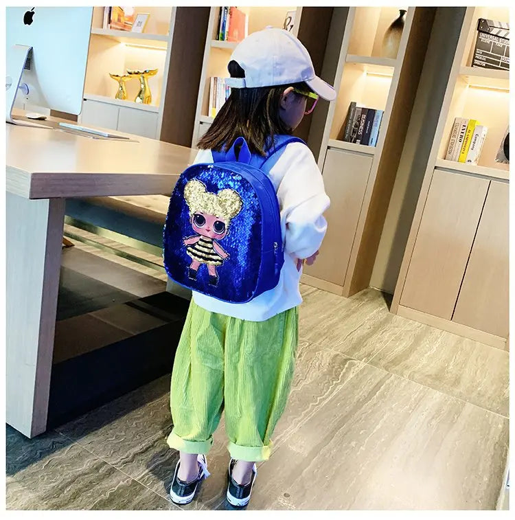 Borse zaino con paillettes per bambini carini 3-6 anni Borsa da scuola per bambini adorabili per asilo Moda Cartoon Borse per neonate Zaino