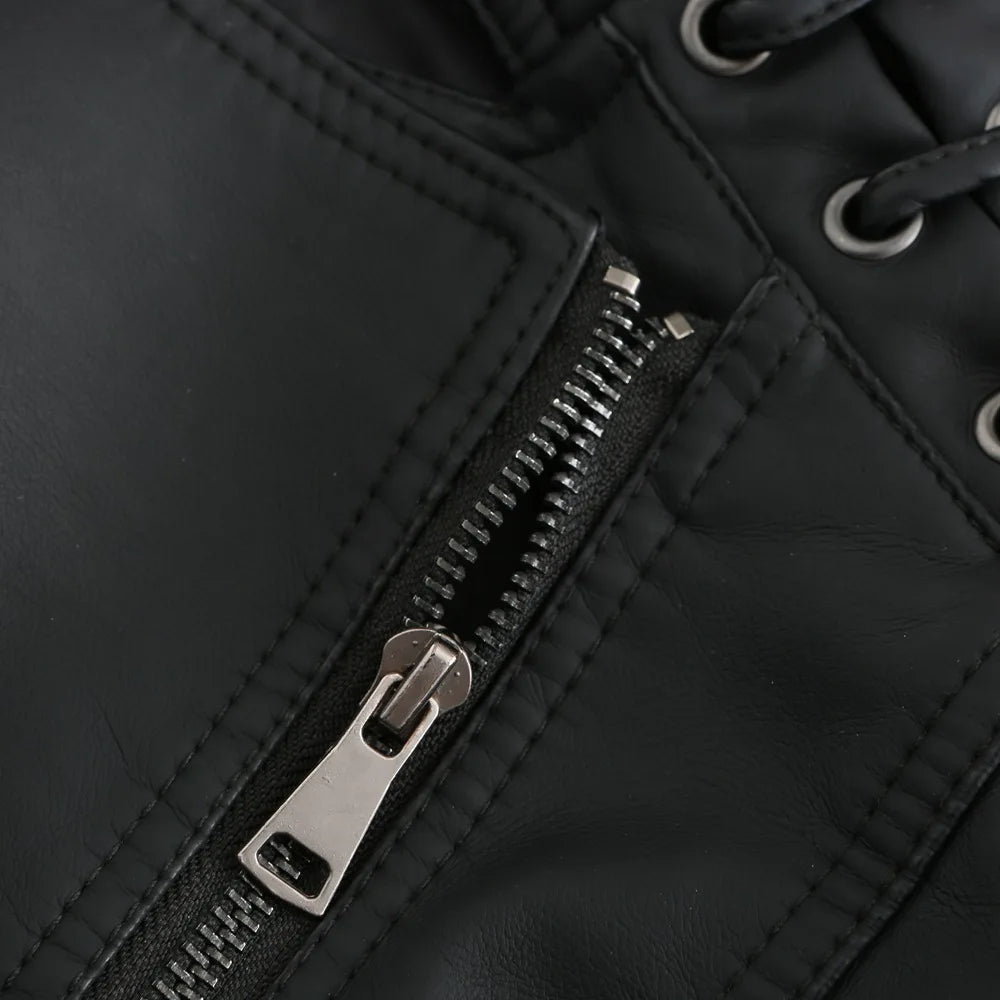 2023 primavera autunno signore giacche in pelle Moto donna colletto rovesciato cerniera Slim nero Moto e Biker giacca in pelle femminile
