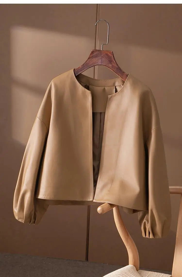 Giacche in pelle PU di alta qualità donna primavera autunno corto cappotto semplice giacca da donna femminile Femme