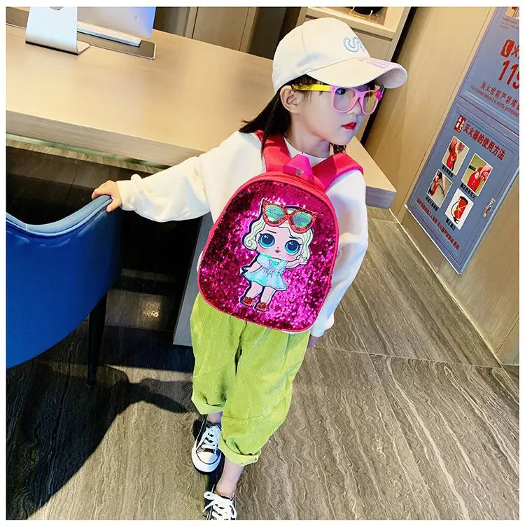 Borse zaino con paillettes per bambini carini 3-6 anni Borsa da scuola per bambini adorabili per asilo Moda Cartoon Borse per neonate Zaino
