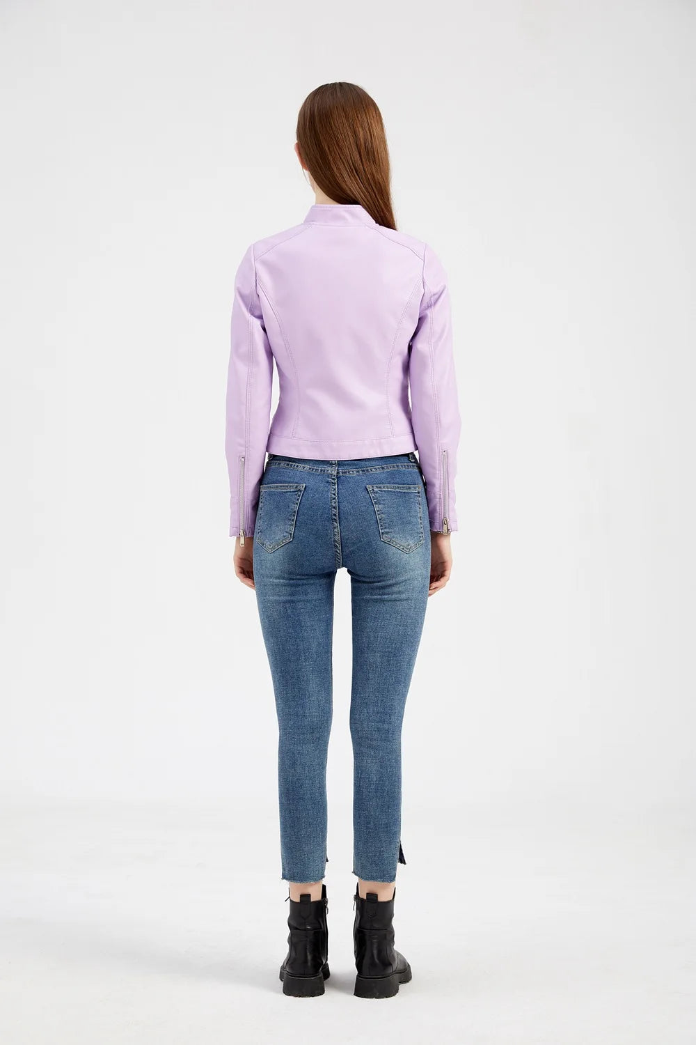 Giacca in Ecopelle da Donna 2026 Nuova Collezione Primavera Autunno Cappotto Donna Capospalla Nero Rosso Caffè Marrone Viola Chaqueta Mujer 3XL XXXL 2XL