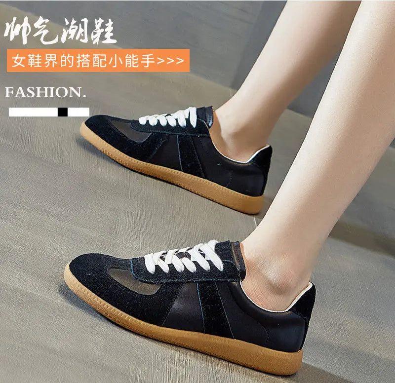 Dechun scarpe da donna in pelle retrò piccole scarpe bianche versatili nuovo tempo libero