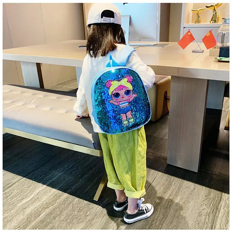 Borse zaino con paillettes per bambini carini 3-6 anni Borsa da scuola per bambini adorabili per asilo Moda Cartoon Borse per neonate Zaino