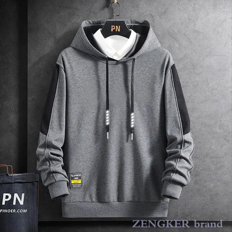 Felpe con cappuccio a maniche lunghe primavera autunno uomo taglie forti camicia a maniche lunghe girocollo sciolto tendenza giovanile )ionevole 9XL 10XL