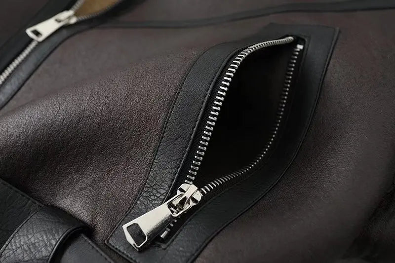 Ailegogo Inverno Donna Streetwear Giacca corta in pelliccia di agnello sintetica con cintura Moto Biker Cappotto di pelle di pecora caldo spesso Capispalla