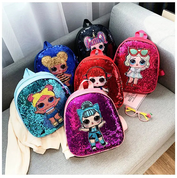 Borse zaino con paillettes per bambini carini 3-6 anni Borsa da scuola per bambini adorabili per asilo Moda Cartoon Borse per neonate Zaino