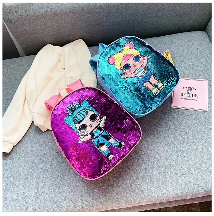 Borse zaino con paillettes per bambini carini 3-6 anni Borsa da scuola per bambini adorabili per asilo Moda Cartoon Borse per neonate Zaino