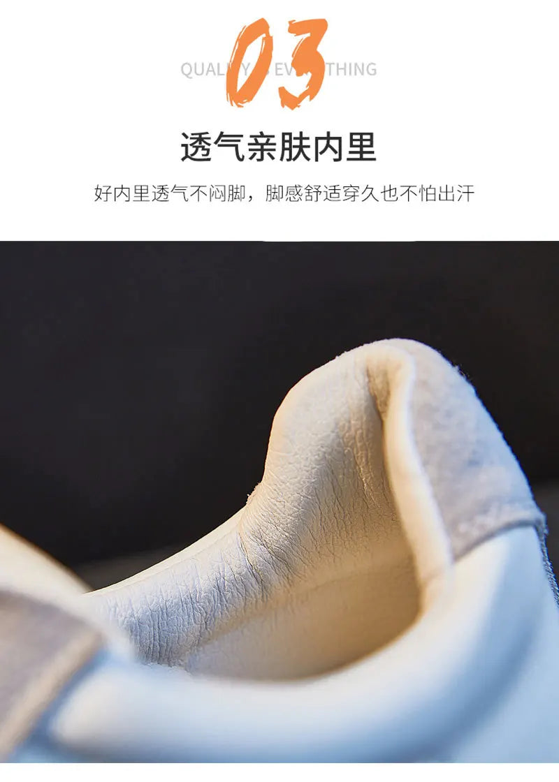 Dechun scarpe da donna in pelle retrò piccole scarpe bianche versatili nuovo tempo libero