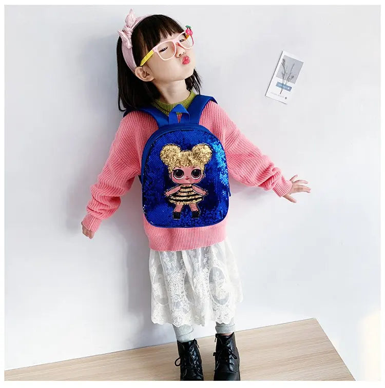 Borse zaino con paillettes per bambini carini 3-6 anni Borsa da scuola per bambini adorabili per asilo Moda Cartoon Borse per neonate Zaino