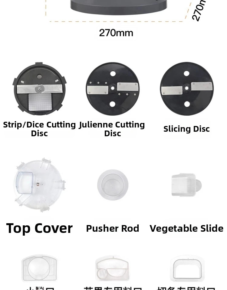 4-in-1 Vegetable Slicer Machine, Electric Food Chopper for Kitchen Household/Commercial Use Commercial-Grade Efficient Vegetable