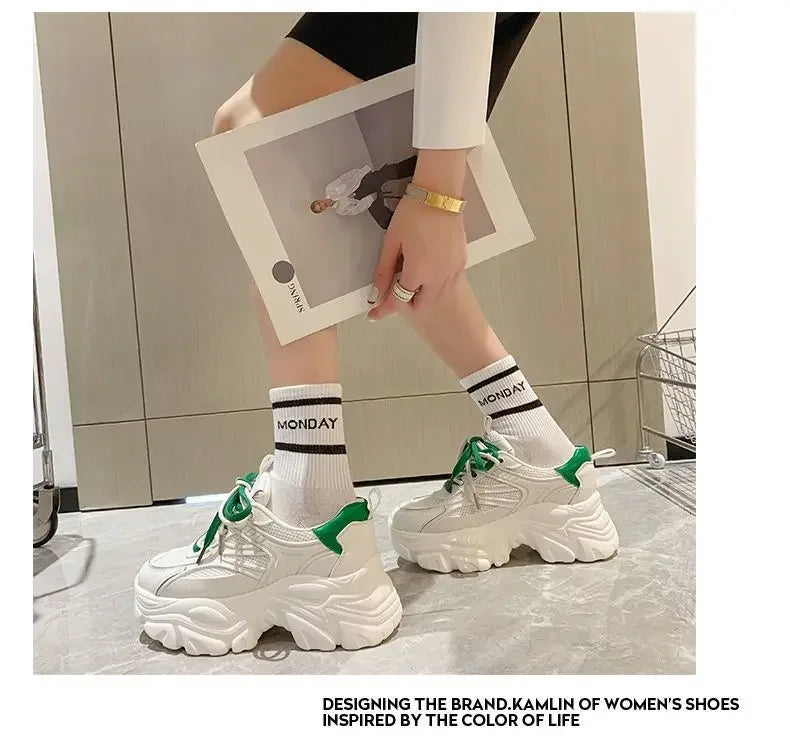 Calzature da donna con plateau High On scarpe da donna Daily Routine Light qualità coreana vulcanizzata a buon mercato per offerta elegante 39