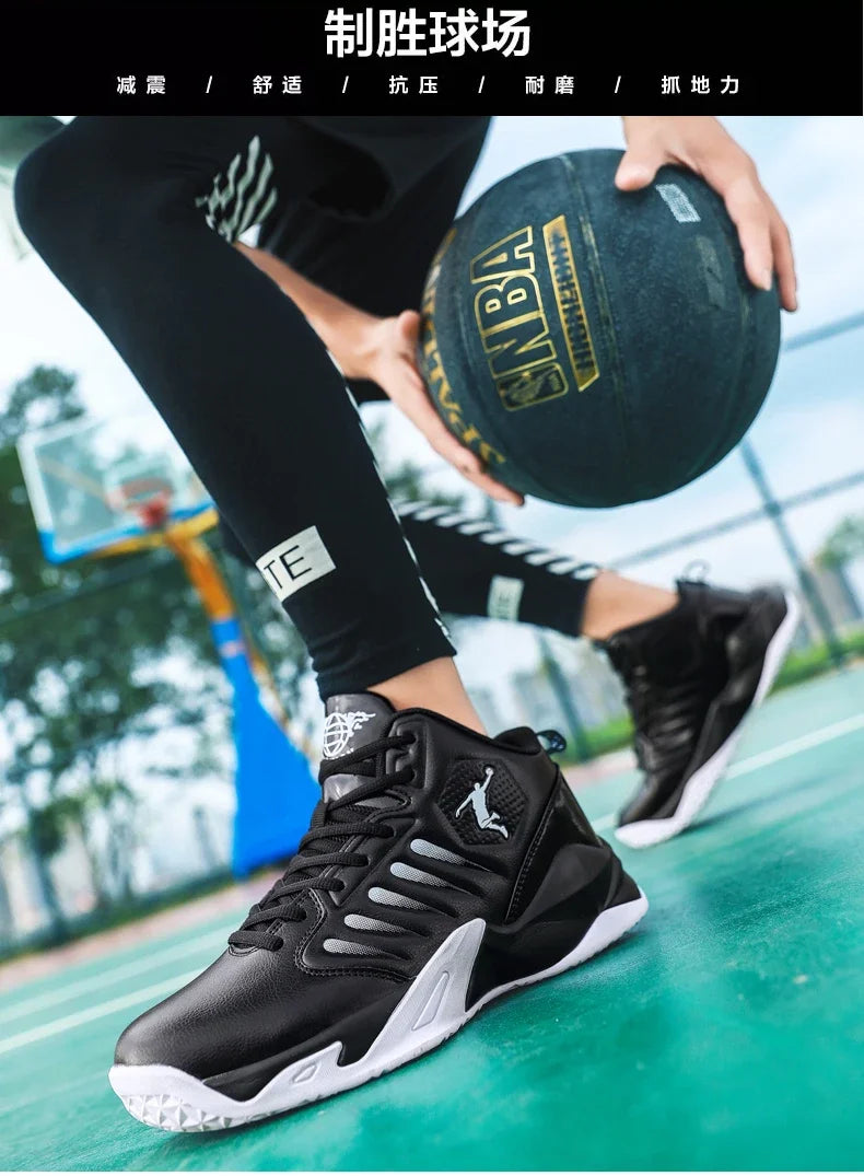 Scarpe da ginnastica da uomo in pelle di marca Comode scarpe da basket leggere antiscivolo Scarpe da basket impermeabili da basket da uomo