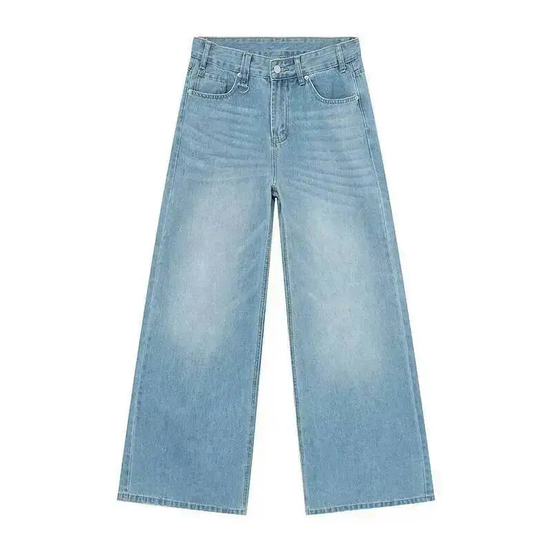 IEFB Pantaloni in denim da uomo estivi Vecchio blu lavato Jeans maschili Dritto Casual da uomo Pantaloni larghi a gamba larga Nuova moda 9C354