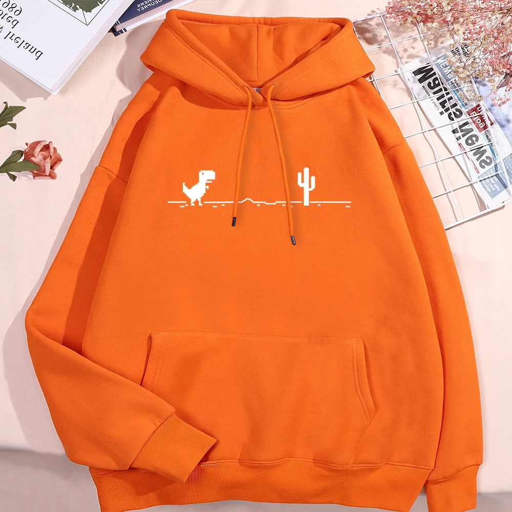 Felpa con cappuccio da piccolo dinosauro per malfunzione di rete uomo donna nuova felpa con cappuccio pullover addensata felpa con tasca carina autunno caldo felpa con cappuccio O-Nec