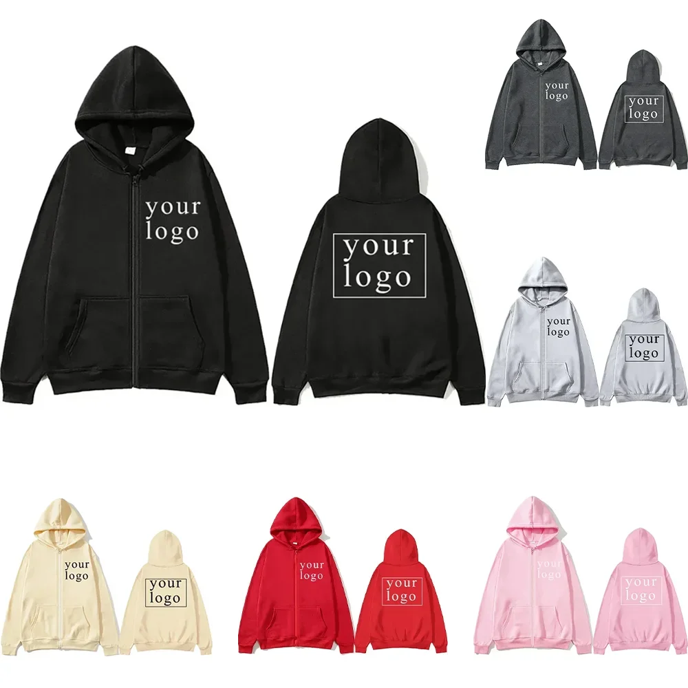 Felpa con cappuccio cardigan con cerniera nuova uomo donna fai da te 2025 Nuova moda il tuo design Logo del marchio/immagine personalizzata personalizzata ovunque